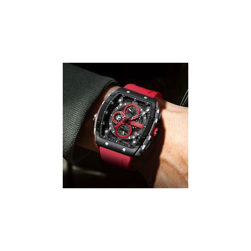 Helloice Reloj de cuarzo para hombre con fecha luminosa y correa de silicona
