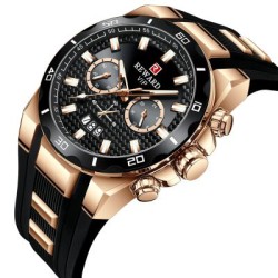Helloice Reloj deportivo para hombre con calendario de dos tonos y correa de silicona