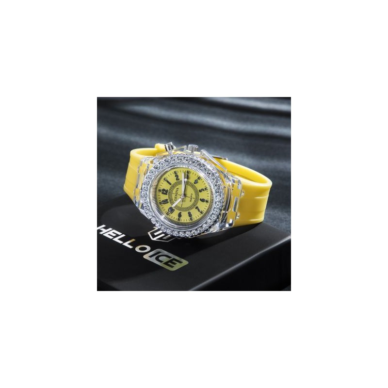 Helloice Reloj deportivo con iluminación LED luminosa multicolor y correa de silicona