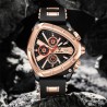 Helloice Reloj para hombre con calendario y esfera triangular con correa de silicona