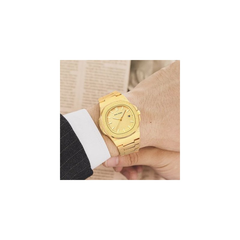 Helloice Reloj de cuarzo para hombre con calendario y esfera esmerilada