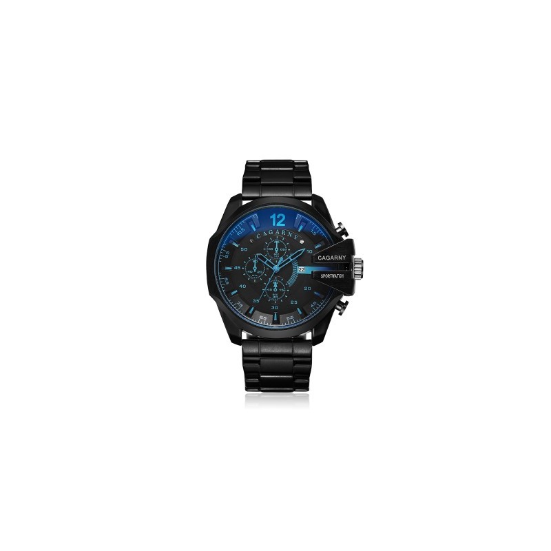 Helloice 53mm Reloj Deportivo de Cuarzo de Acero Inoxidable para Hombre