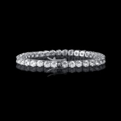 Helloice Brazalete de tenis de 5 mm en oro blanco de 18 quilates