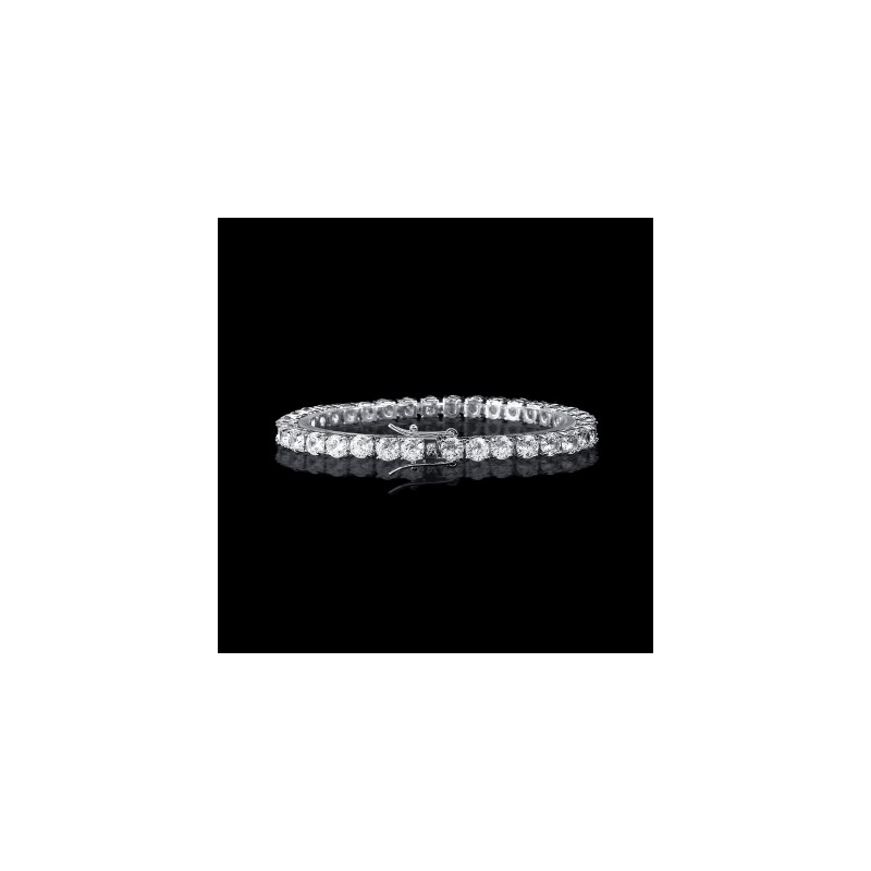 Helloice Brazalete de tenis de 5 mm en oro blanco de 18 quilates