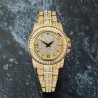 Helloice Reloj Iced con acabado en oro de 18 quilates