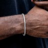 Helloice Pulsera de Tenis de Plata de 18K de 3mm