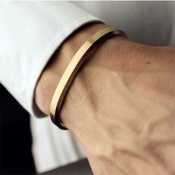 Helloice Pulsera Abierta de Acero Inoxidable Simple y Elegante de 6 mm