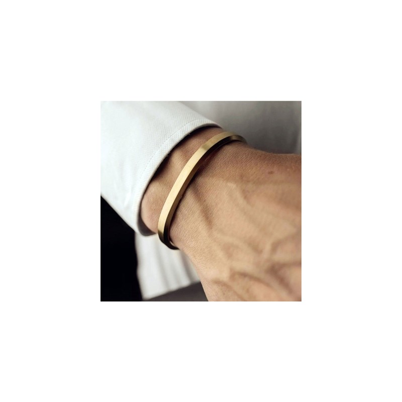Helloice Pulsera Abierta de Acero Inoxidable Simple y Elegante de 6 mm