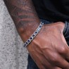 Helloice Pulsera de Tenis con Zafiros Agrupados de 10mm en Oro Blanco