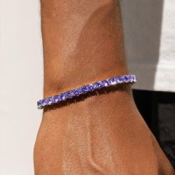 Helloice Pulsera de tenis morada de 4 mm