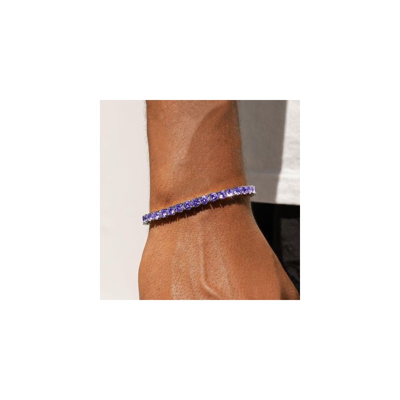 Helloice Pulsera de tenis morada de 4 mm