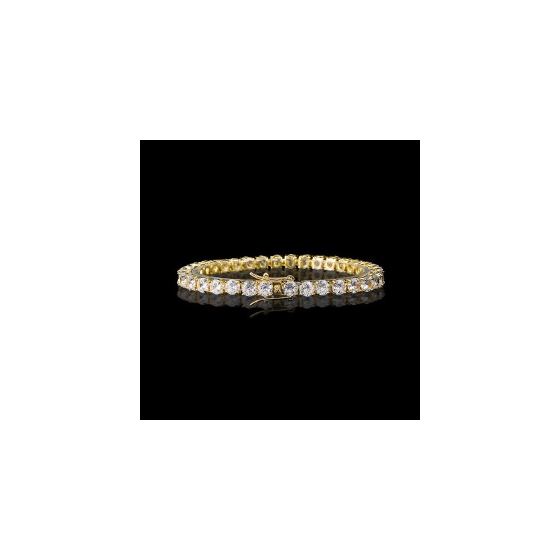 Helloice Pulsera de Tenis de Oro de 18K de 5mm