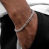 Helloice Pulsera de 5 mm de enlace cubano sólido de plata esterlina 925