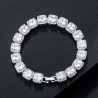 Helloice Brazalete de tenis en racimos de 10 mm en oro blanco
