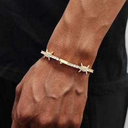 Helloice Pulsera de tenis Iced Out Thorns