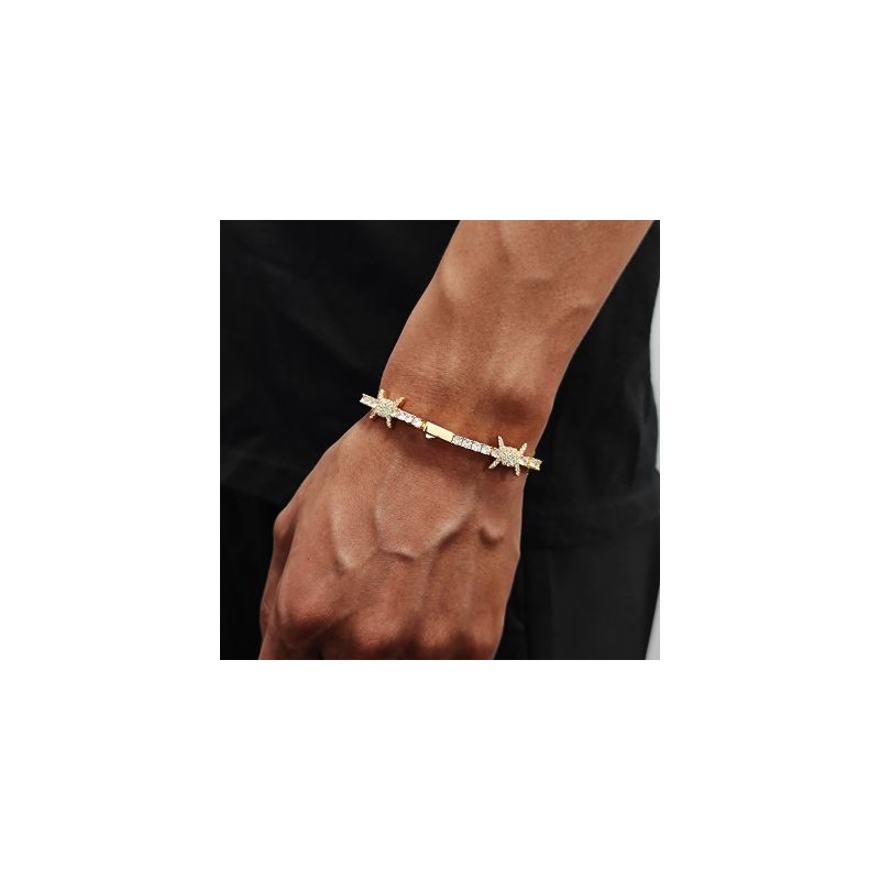 Helloice Pulsera de tenis Iced Out Thorns