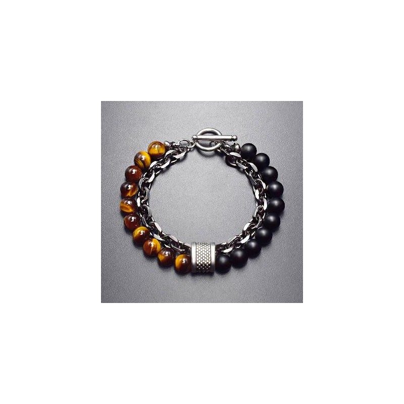 Helloice Pulsera de Cadena de Cuentas de Piedra Curativa Natural