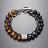 Helloice Pulsera de Cadena de Cuentas de Piedra Curativa Natural