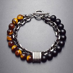 Helloice Pulsera de Cadena de Cuentas de Piedra Curativa Natural