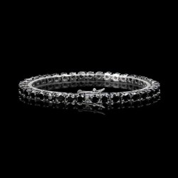 Helloice Pulsera de tenis con piedras negras de 5 mm en oro negro de 18 quilates