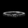 Helloice Pulsera de tenis con piedras negras de 5 mm en oro negro de 18 quilates