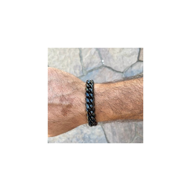 Helloice Pulsera cubana con talla de diamante de 5 mm/6 mm/7 mm/8 mm/9 mm