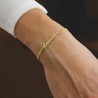 Helloice Pulsera/tobillera con nombre de fuente personalizada y eslabón cubano de 3 mm