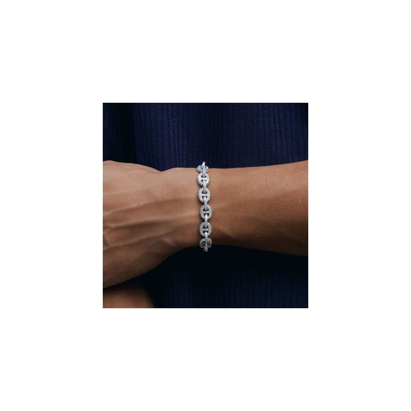 Helloice Brazalete con eslabones G pavimentados de 8 mm