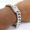 Helloice Pulsera Cubana de Miami de Plata de 18K de 10mm