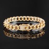 Helloice Pulsera cubana Miami Iced con forma de lágrima de 10 mm en oro