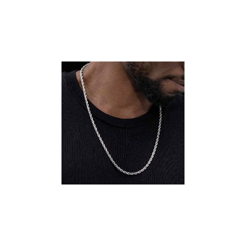 Helloice Cadena de cuerda de acero inoxidable de 4 mm