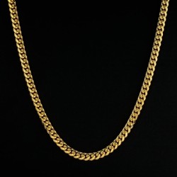 Helloice Cadena cubana de acero inoxidable de 8 mm en oro