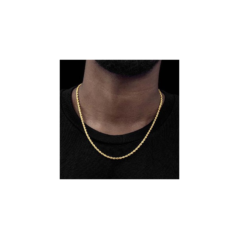 Helloice Cadena de cuerda de 4 mm en oro