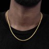 Helloice Cadena de cuerda de 4 mm en oro