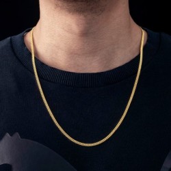 Helloice Cadena Cubana de 3mm en Oro