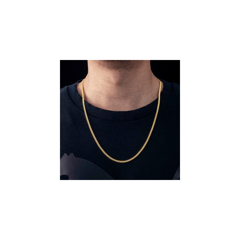 Helloice Cadena Cubana de 3mm en Oro