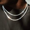 Helloice Cadena de tenis de 4 mm en oro blanco