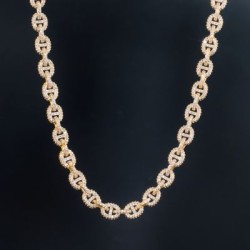 Helloice Collar con eslabones G pavimentados de 8 mm