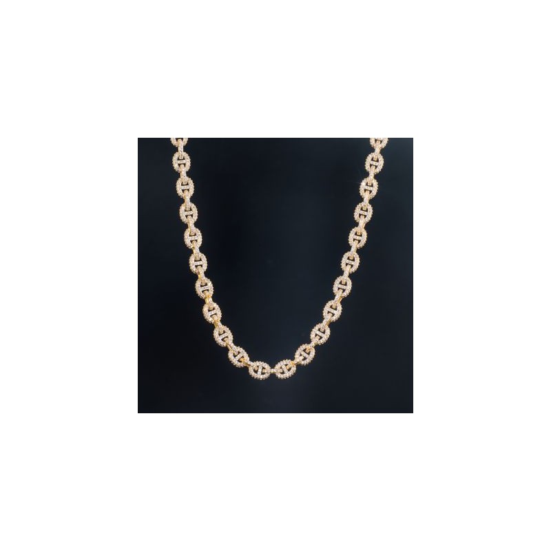 Helloice Collar con eslabones G pavimentados de 8 mm