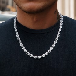 Helloice Collar con eslabones G pavimentados de 8 mm