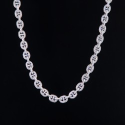 Helloice Collar con eslabones G pavimentados de 8 mm