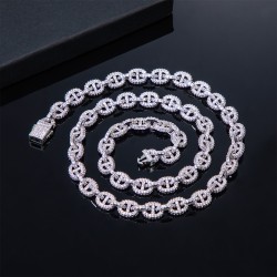 Helloice Collar con eslabones G pavimentados de 8 mm