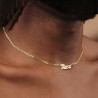 Helloice Collar con nombre de fuente personalizado con cadena cubana de 3 mm
