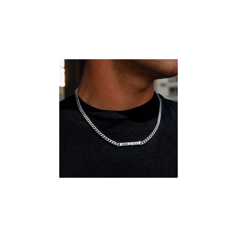 Helloice Collar de identificación cubana grabado personalizado de 5 mm