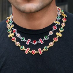 Helloice Collar de talla baguette con diamantes de colores