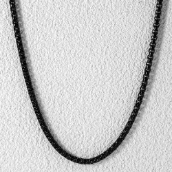 Helloice Cadena Tipo Caja Redonda de 5 mm en Oro Negro