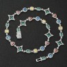 Helloice Cadena helada de diamantes multicolores de 10 mm