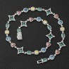Helloice Cadena helada de diamantes multicolores de 10 mm
