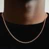 Helloice Cadena de cuerda de 3 mm/4 mm/5 mm/6 mm/7 mm/8 mm en oro rosa