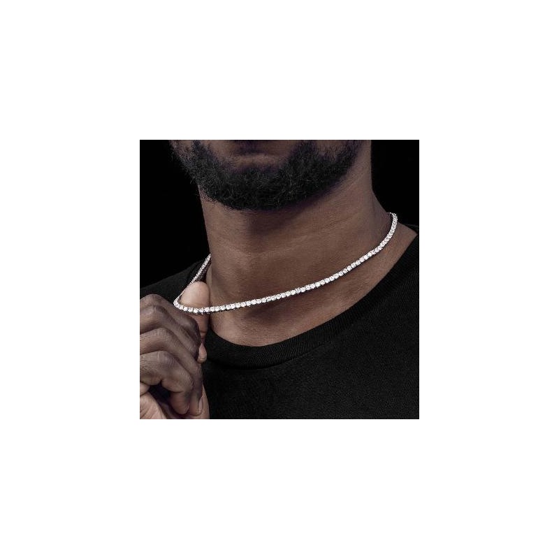 Helloice Cadena de Tenis de Plata de 3 mm